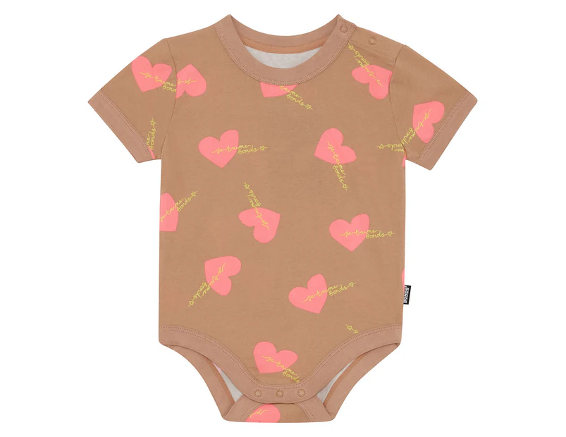 Bonds Baby/Toddler Roomies Short Sleeve Bodysuit - Love Bonds/Pale Almond