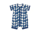 Bonds Baby/Toddler Short Sleeve Zip Romper - Cubic Cascade/Navy