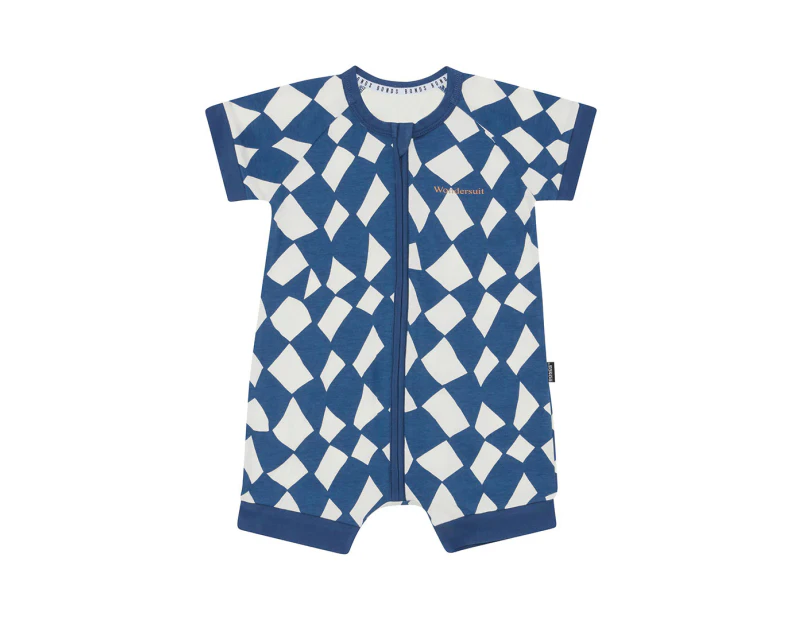 Bonds Baby/Toddler Short Sleeve Zip Romper - Cubic Cascade/Navy