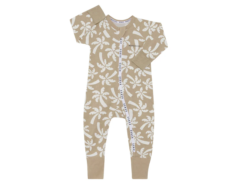 Bonds Baby Wondercool Zip Wondersuit - Woodland Palm/Whispers Sand