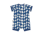 Bonds Baby/Toddler Short Sleeve Zip Romper - Cubic Cascade/Navy