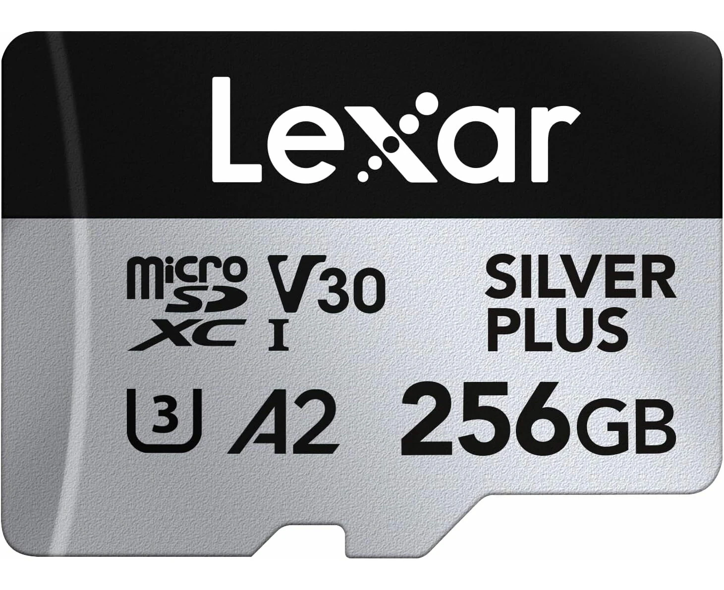 Micro SD Card Lexar 256GB Silver Plus UHS-I A2 U3 V30 Class 10 4K UHD Memory