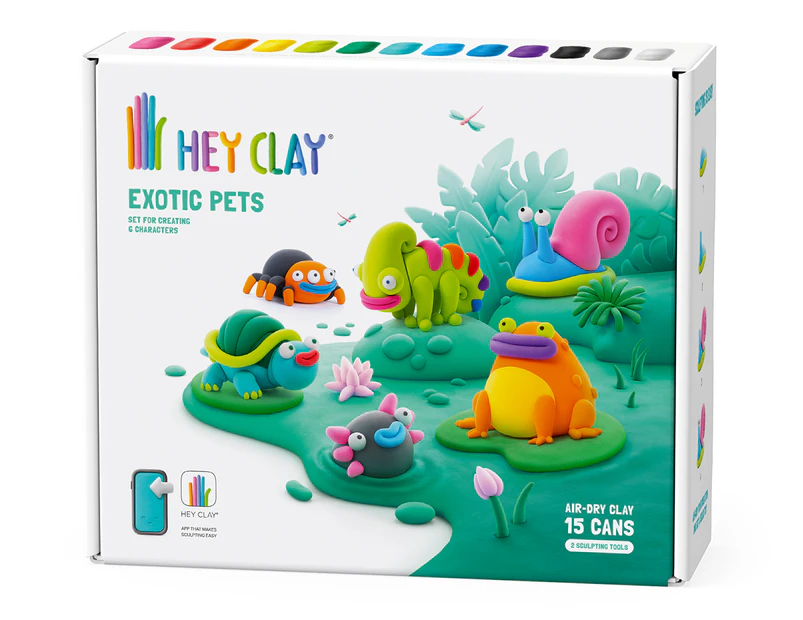 Hey Clay Exotic Pets Air Dry Clay Activity Set