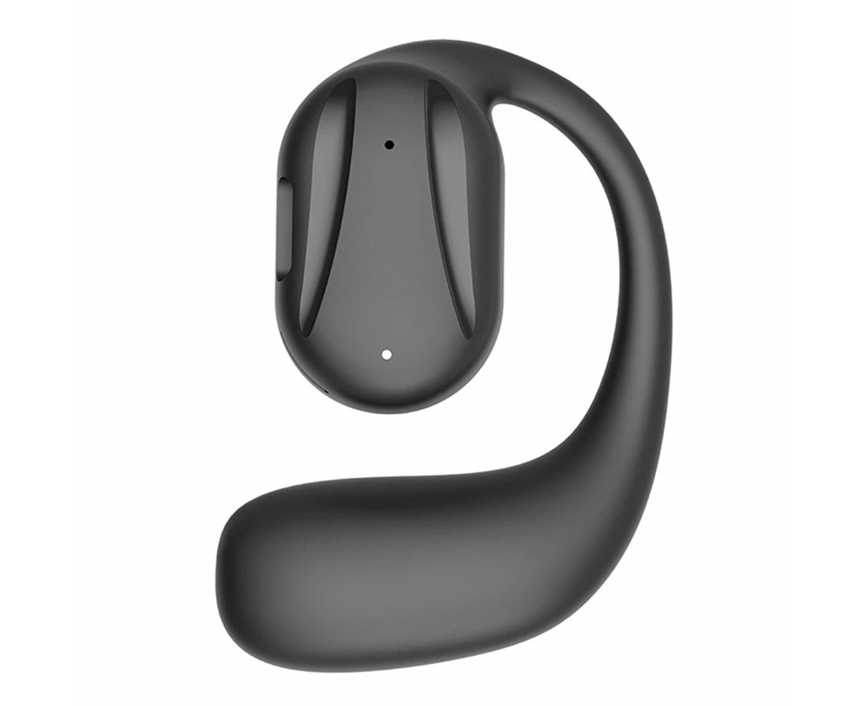 Open Ear Wireless Bluetooth Headphone Single Ear Bluetooth Headset with Earhook Sport Business Earphone for Left Ear Black