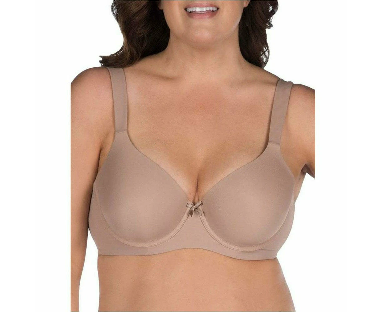 Leading Lady Brigitte Underwired Padded T-Shirt Bra with Wide Straps in Warm Taupe