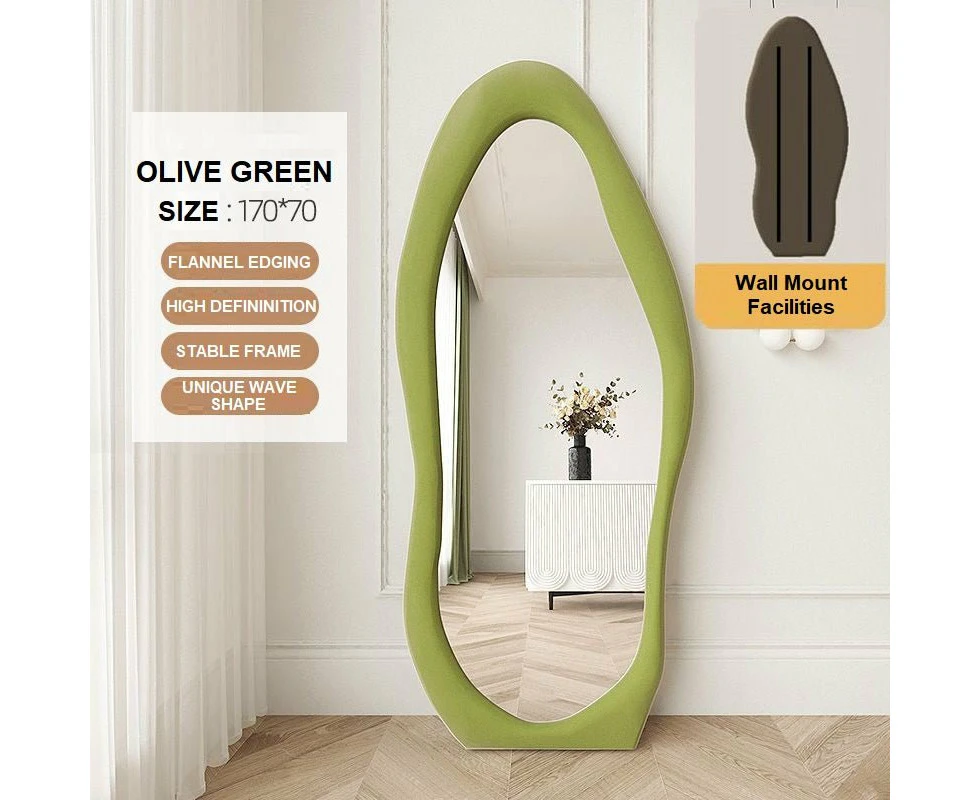 1.7m Standing Maiden Mirror Full Length Aesthetic Full Size Floor Mirror Bedroom Creative Modern Deco - Green