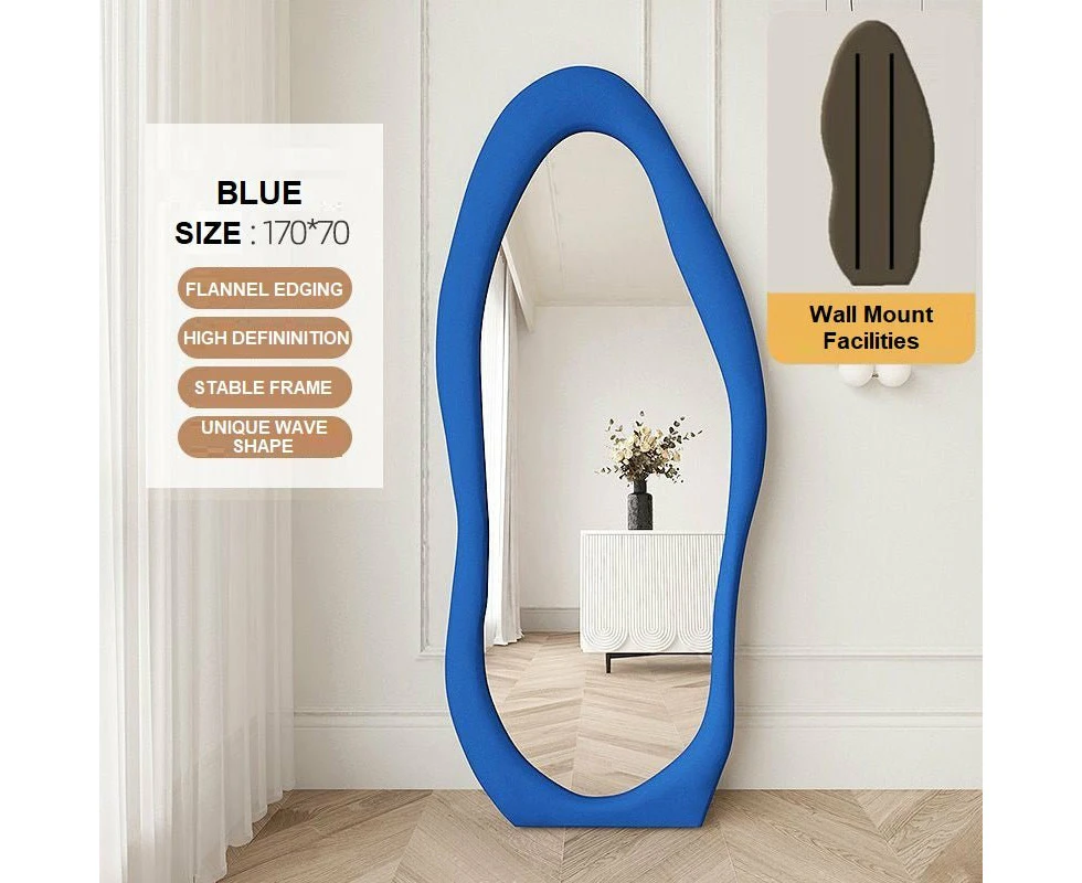 1.7m Standing Maiden Mirror Full Length Aesthetic Full Size Floor Mirror Bedroom Creative Modern Deco - Blue