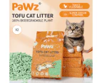 Pawz 2.5kg Tofu Cat Litter Clumping Flushable Fast Super Absorben Green Tea x2