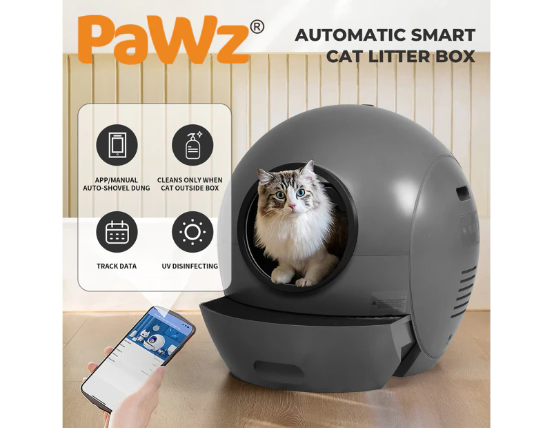 Pawz Automatic Smart Cat Litter Box Self-Cleaning With App Remote Control Large