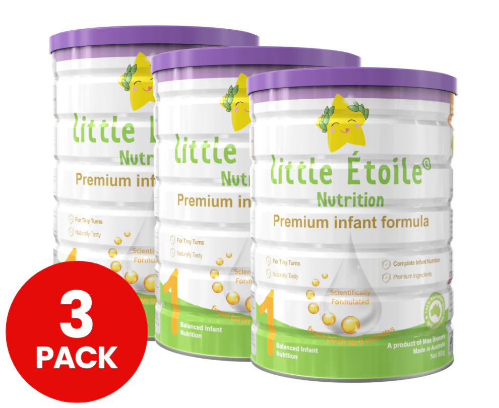 3 x Little Étoile Nutrition Stage 1 Premium Newborn Infant Formula 0-6 Months 800g