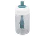 230ML Press Control 2-in-1 Oil Dispenser Bottle - Kitchen Glass Oil Bottle with Silicone Brush - Dark Green