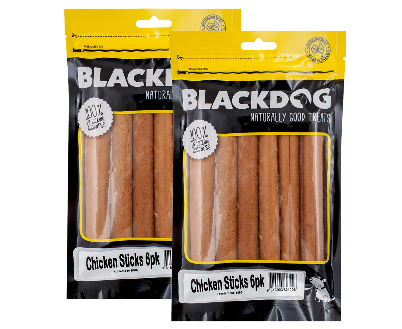 2 x 6pk Blackdog Chicken Sticks Dog Treats