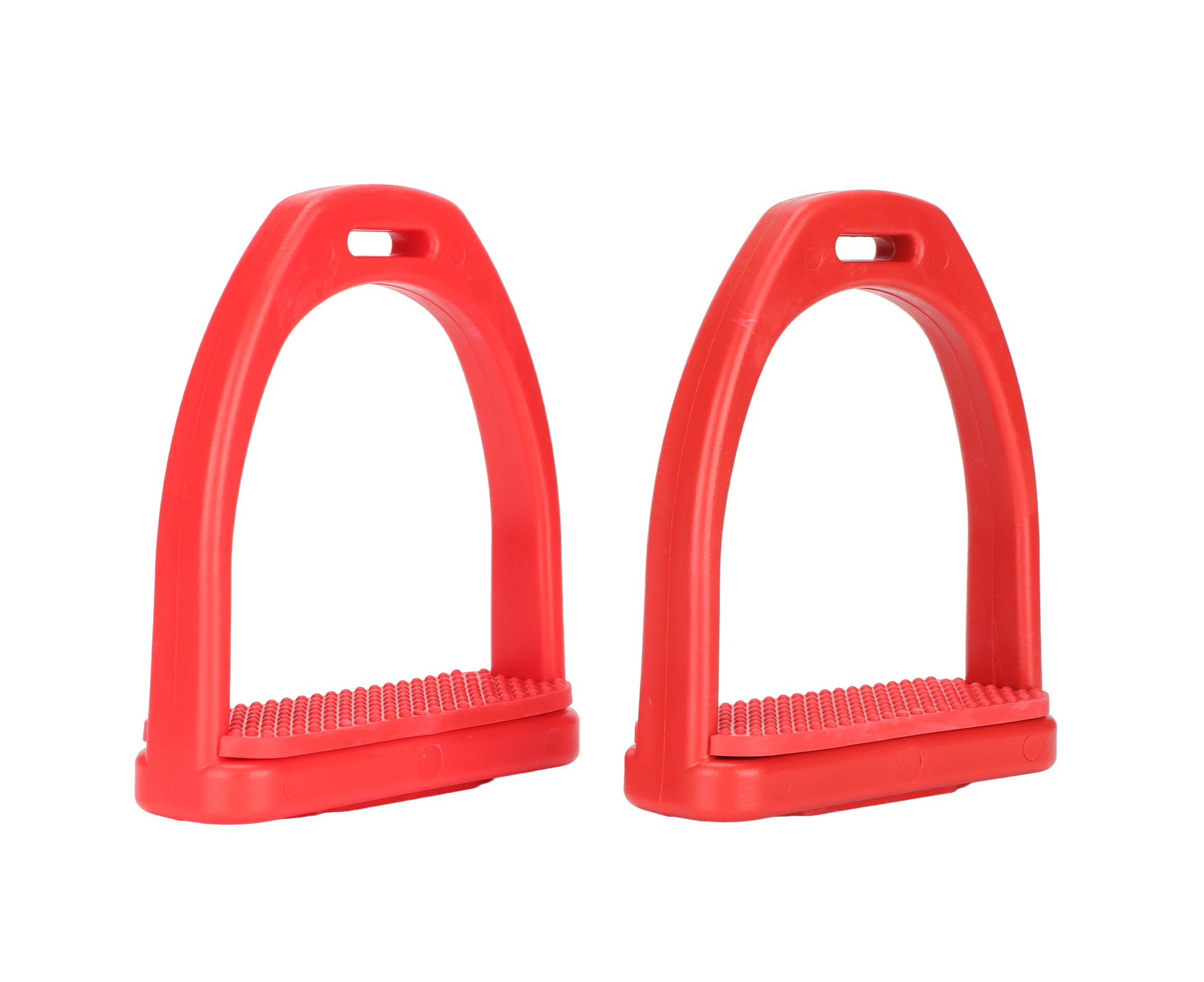 1 Pair Horse Stirrups Rubber Pad Slip Resistance Professional Engineering Plastics Stirrups for Horse Riding Red L