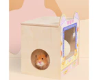 Hamster Wooden Hideout House Large Space Bite Resistant Bottomless Wooden Hamster House