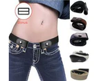 Waist Belt for Women & Men Buckle-Free Elastic - White