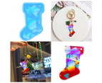 Stocking Silicone Mold Holographic Resin Mold for DIY Keychains Earring Pendant - Blue