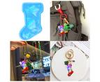 Stocking Silicone Mold Holographic Resin Mold for DIY Keychains Earring Pendant - Blue