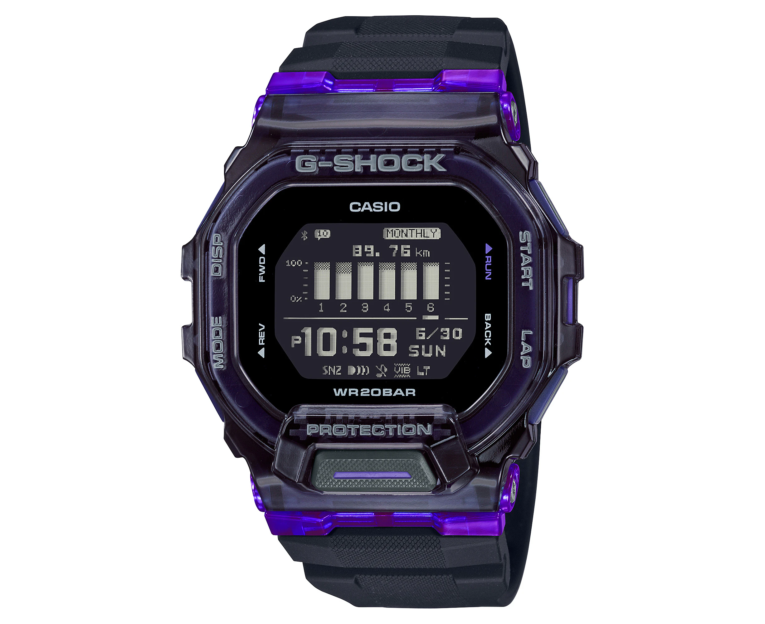 G-Shock Vital Bright Series Black Resin Strap Watch GBD200SM-1A6