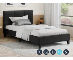 ALFORDSON Bed Frame King Single Size Wooden Base Fabric Charcoal