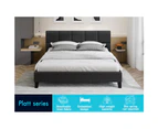 ALFORDSON Bed Frame Queen Size Wooden Base Fabric Charcoal