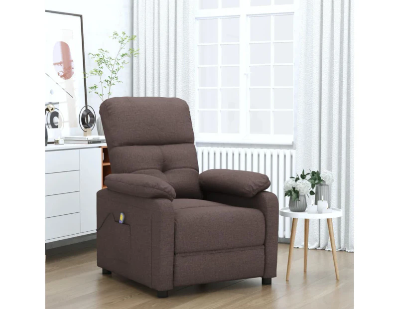 Massage Chair Dark Brown Fabric