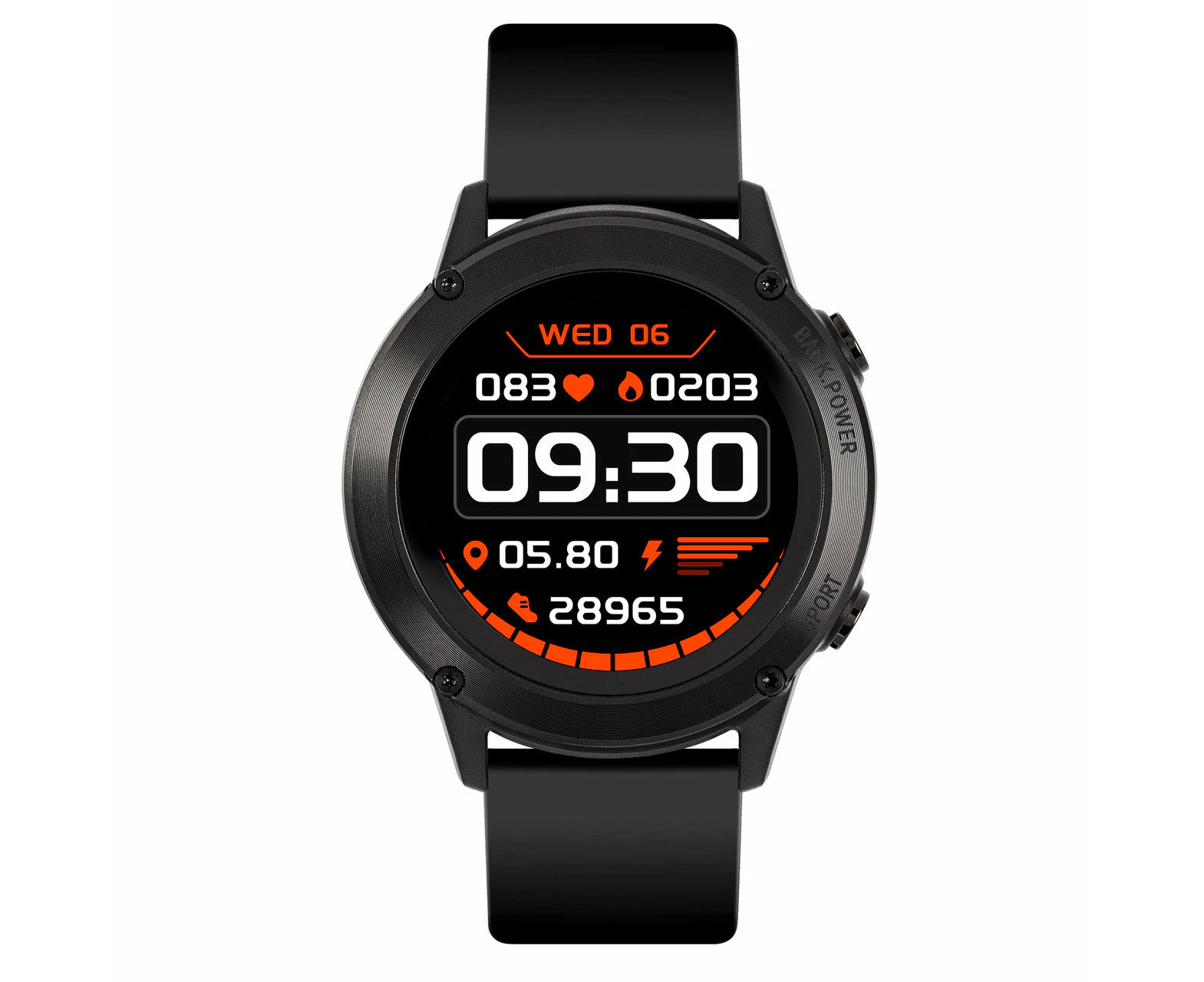 Reflex Active  Series 18 | Khaki Sili Strap GPS Smart Watch - Black