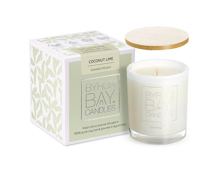 Byron Bay Candles | Scented Pure Soy Candle - 30 Hour - Coconut Lime