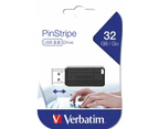 3PK Verbatim Store'n'Go Pinstripe 32GB USB Storage Stick Drive For Laptop/PC BLK