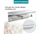 Toilet Paper Holder Double Roll Stainless Steel Hook Bathroom Rack Wall Silver