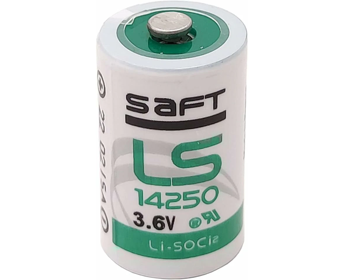 3.6V 1/2 AA Lithium Battery 1.2Ah, Saft LS14250, R6 Li-SOCl2