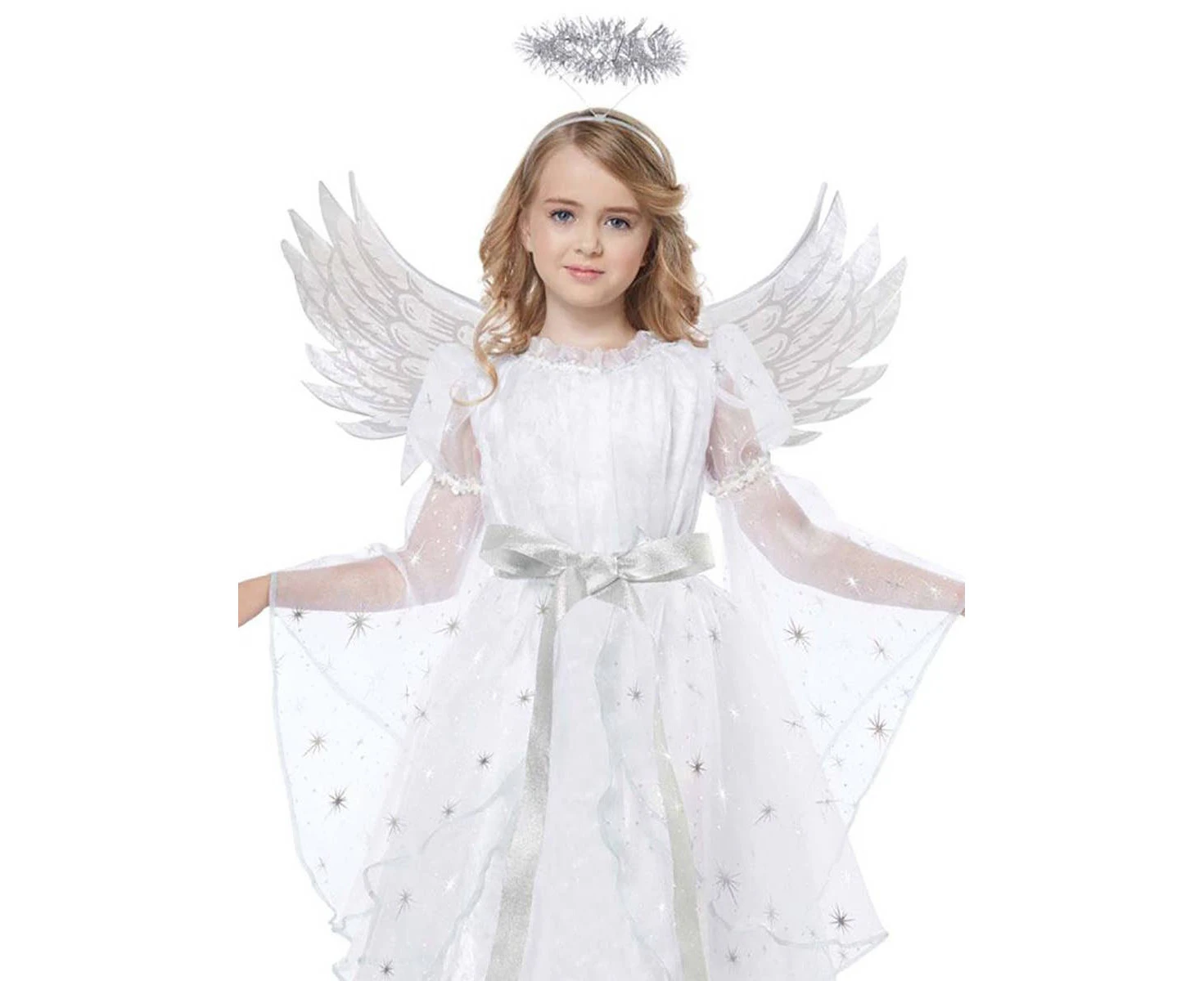 Starlight Angel Christmas Heaven Easter Nativity Child Dress Up Girls Costume - White