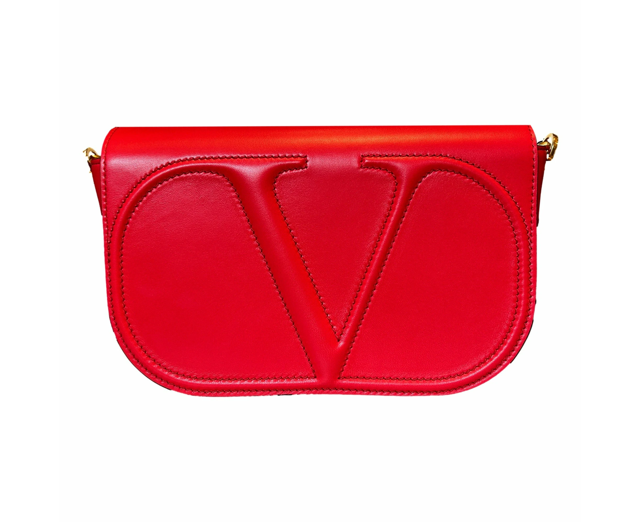 Valentino Garavani VLogo Walk Large Crossbody Bag Red Calf Leather