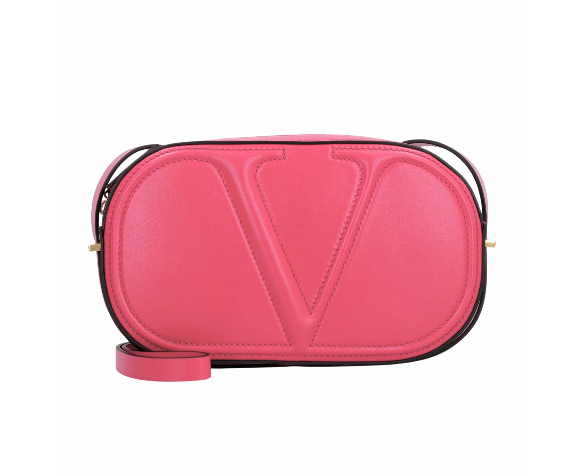 Valentino Garavani VLogo Walk Crossbody Bag Pink Calf Leather Medium