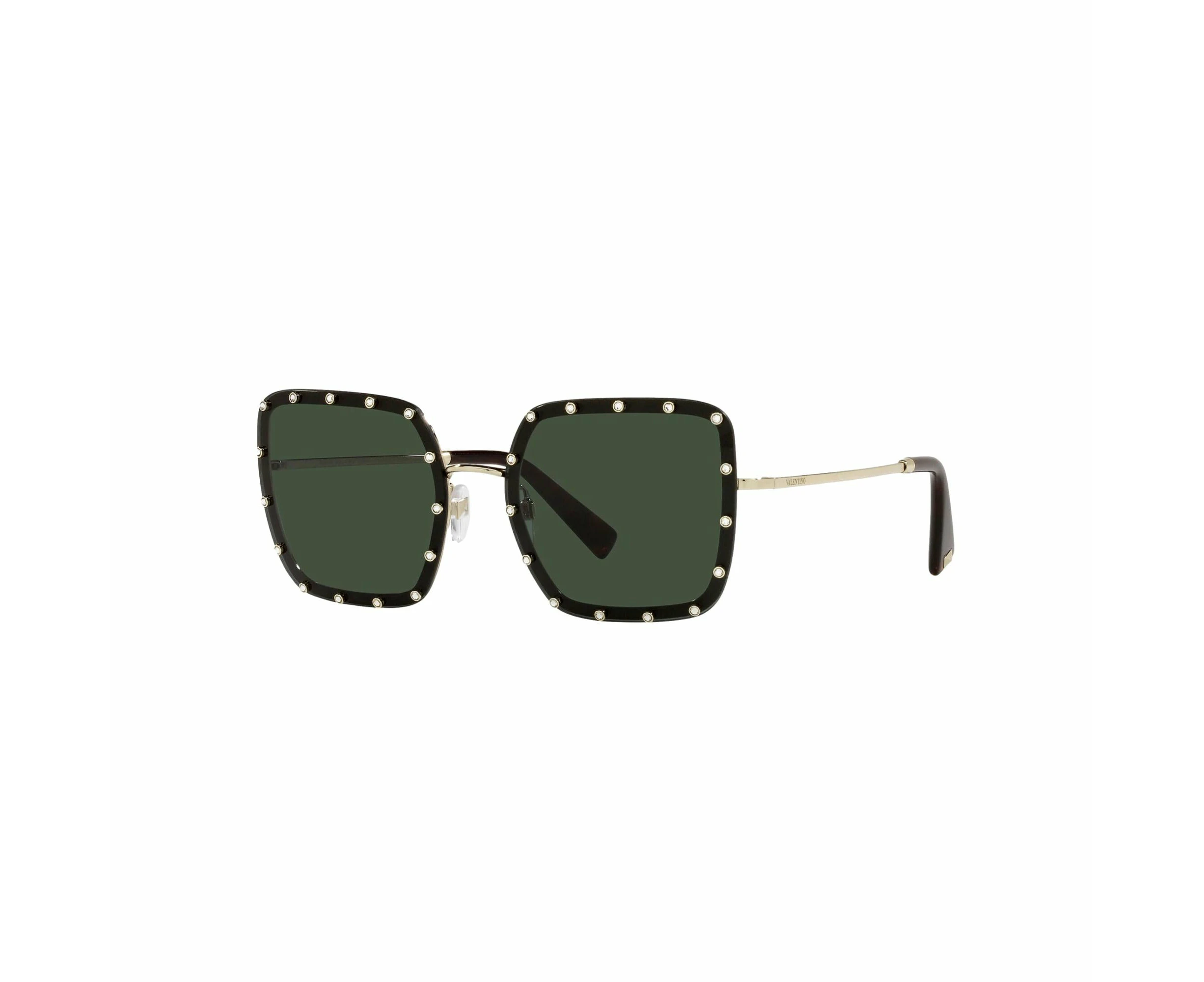 Valentino Garavani Green Studded Titanium Sunglasses