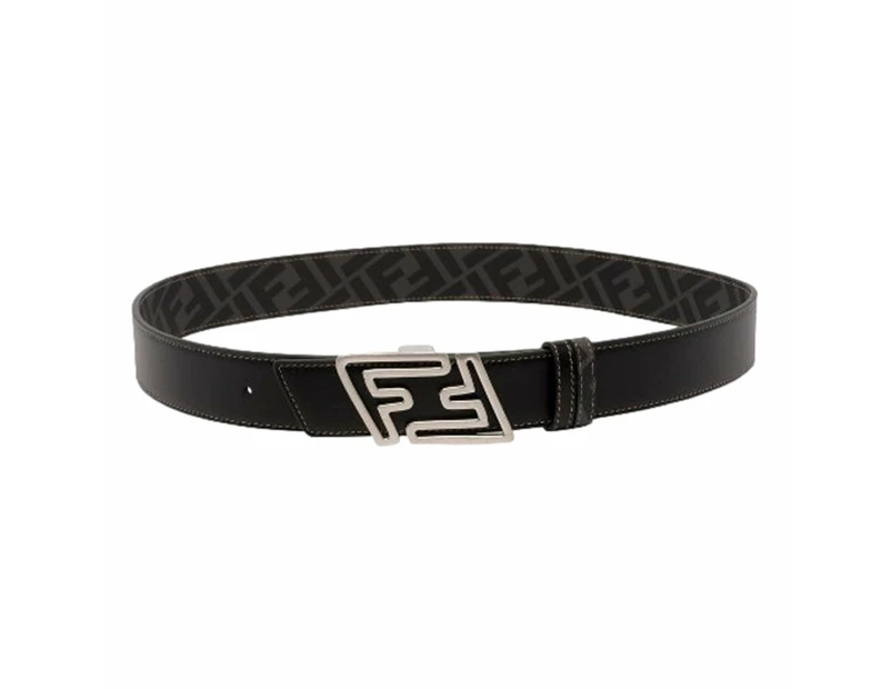 Fendi The Faster Men's Asphalt and Brown Belt Size 85