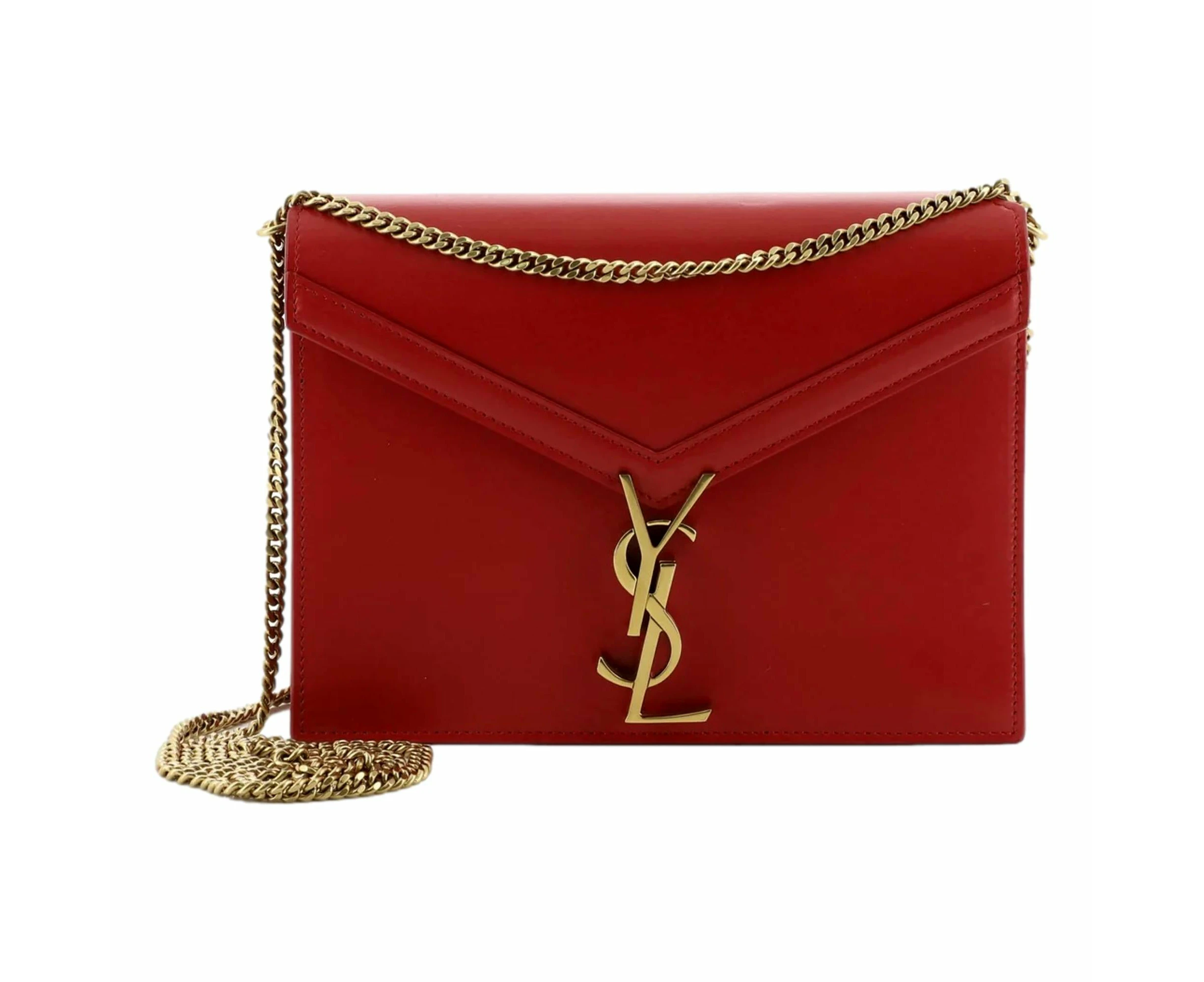 Saint Laurent Cassandra Red Leather Medium Shoulder Bag