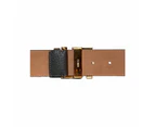 Fendi FF Logo Ebano Brown Pebbled Leather Belt 105