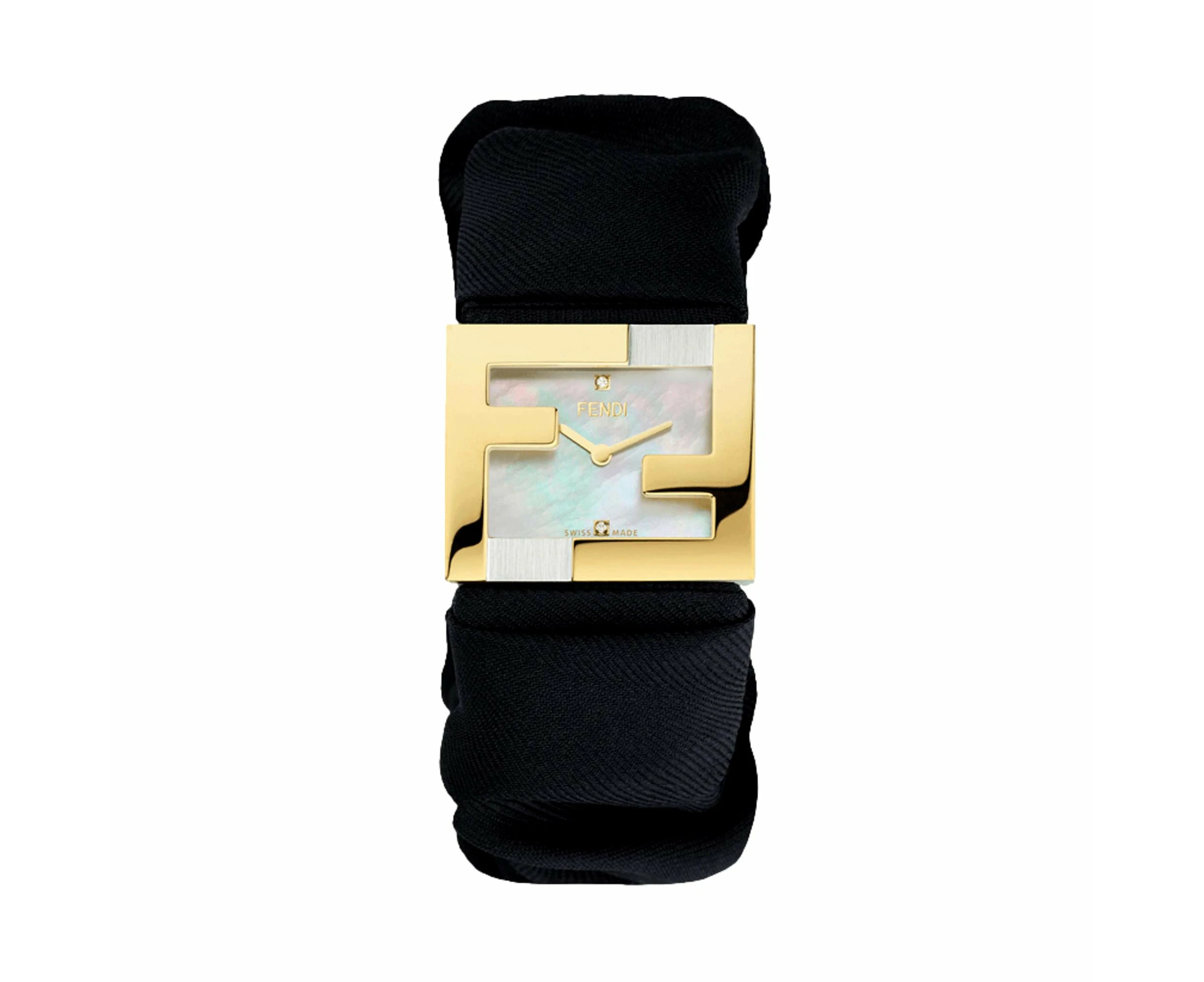 Fendi Fendimania Baguette Black Nylon Timepiece Watch