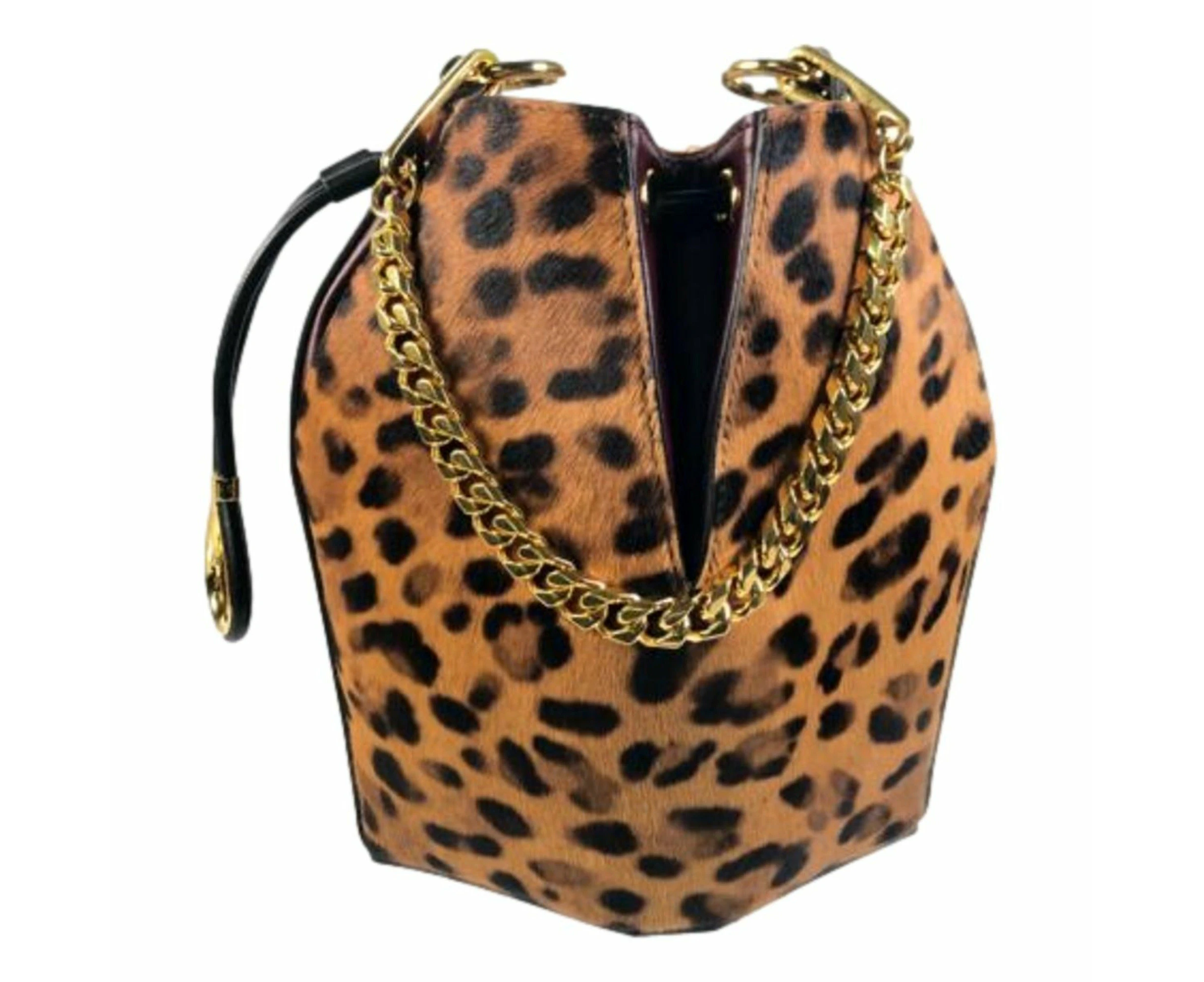 Alexander McQueen The Bucket Bag Cheetah Print Pony Hair