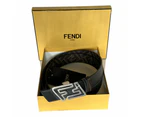 Fendi The Faster Men's Asphalt and Brown Belt Size 85