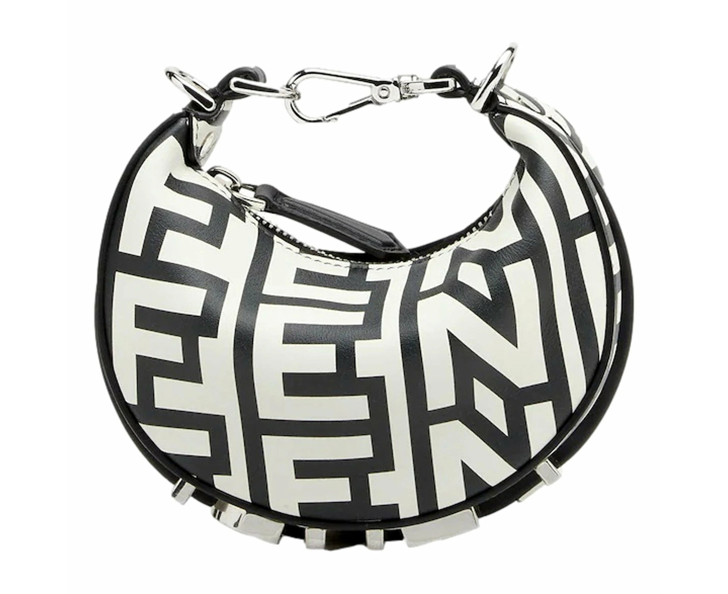 Fendi x Marc Jacobs Fendigraphy Black and White Hobo Nano Bag