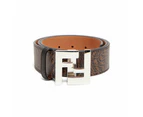 Fendi x Sarah Coleman Mens FF Vertigo Brown Leather Belt 110/44