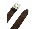 Fendi x Sarah Coleman Mens FF Vertigo Brown Leather Belt 110/44