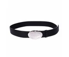 Prada Black Saffiano Leather Engraved Oval Plaque Buckle Belt 110/44