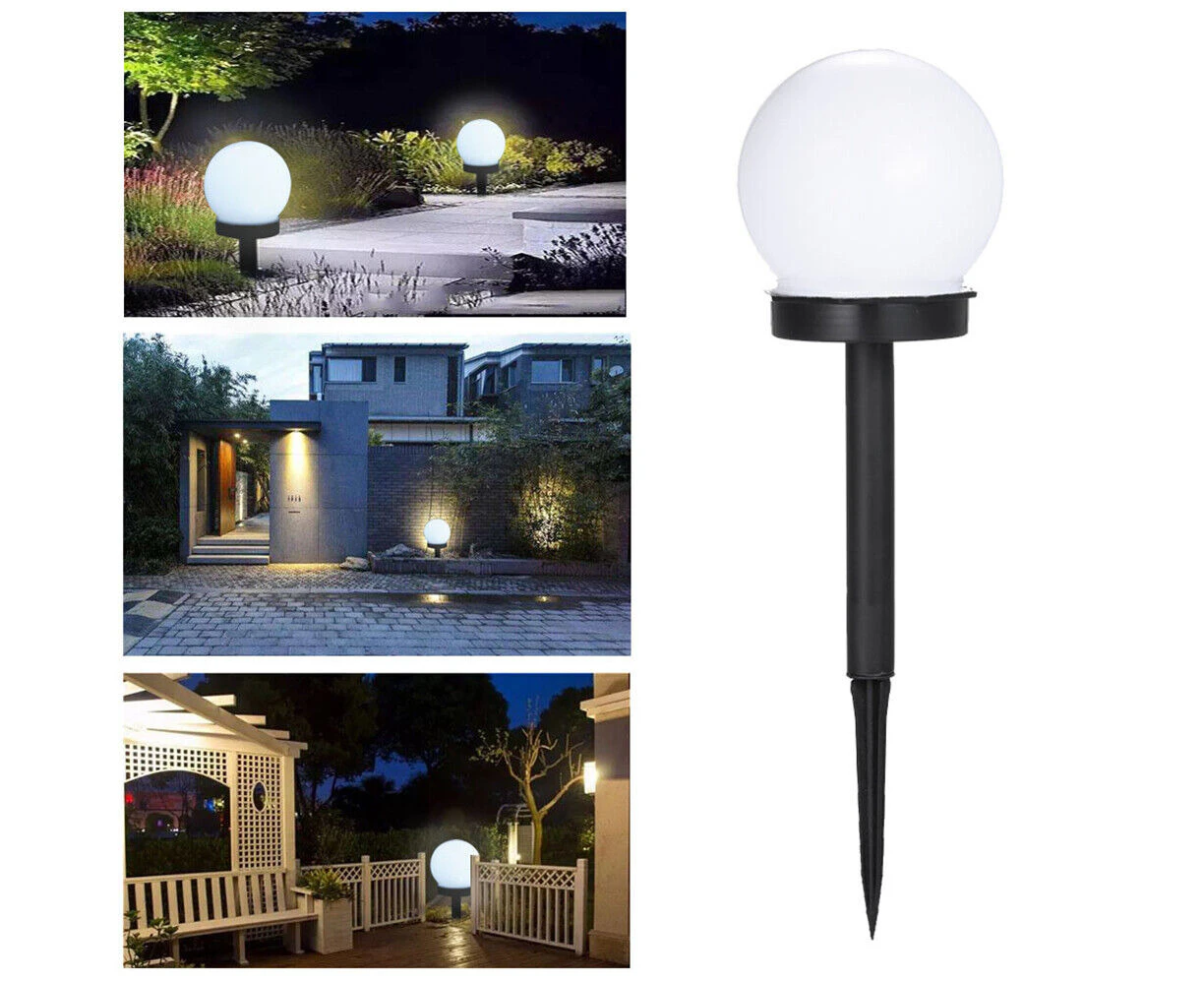 6 Pcs LED Solar Round Ball Garden Lights Waterproof Outdoor Path Lawn Lamp