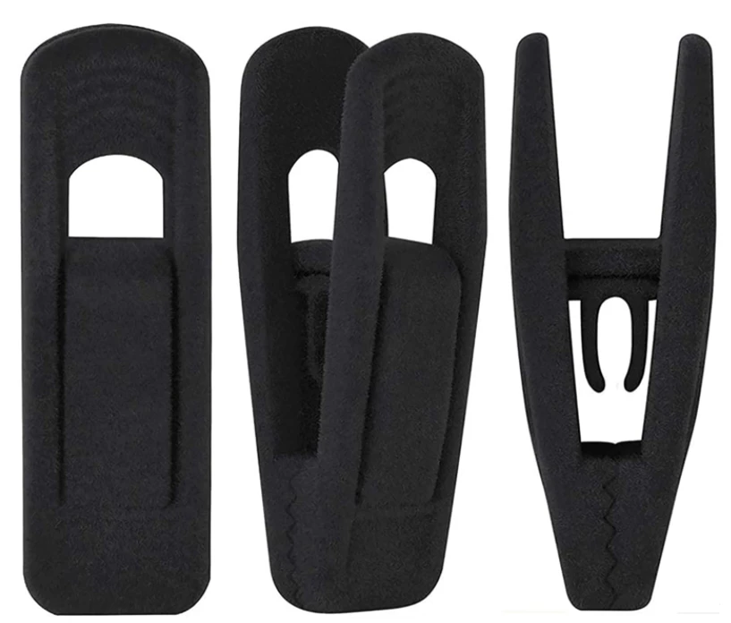 Black Velvet Hangers Clips 20 Pack, Non-Slip Velvet Clips for Suit Velvet Hanger Pants Hangers Skirt Hanger, Strong Finger Perfect for Thin Velvet Hangers