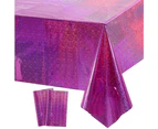 2Pack Iridescence Plastic Doiliess Holographic Foil Table Covers for Wedding Dance Birthday Party Decor 54 x 108 Inch