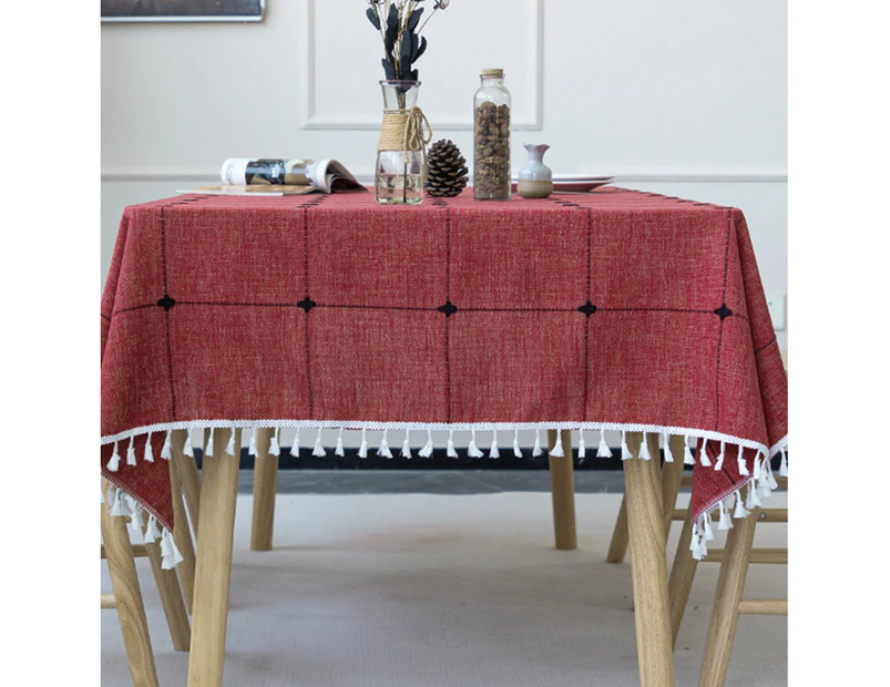 Long striped jacquard, embroidered checkered Doilies cotton linen kitchen table cloth