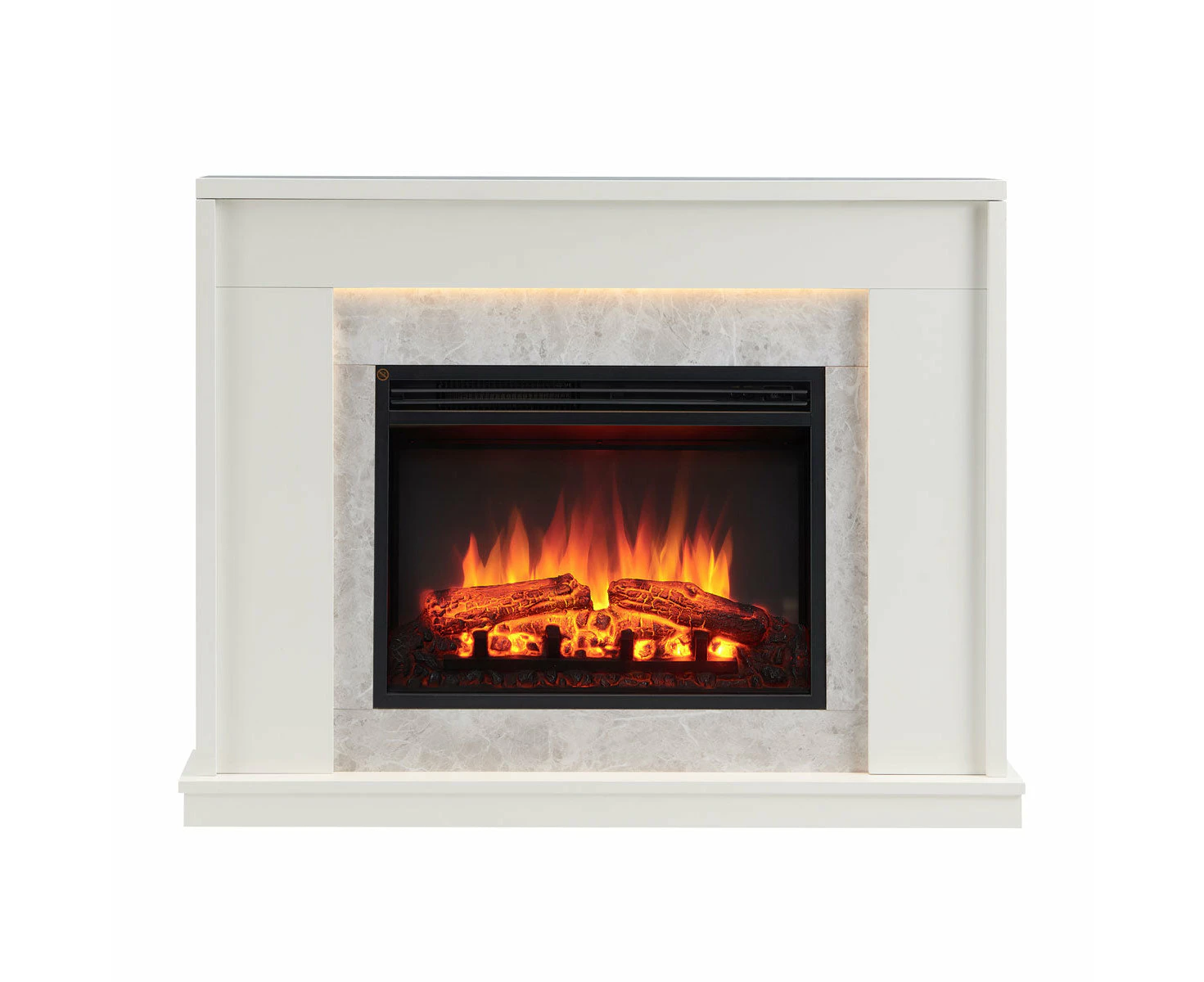 Jade 2000w Electric Fireplace Heater White Mantel Suite