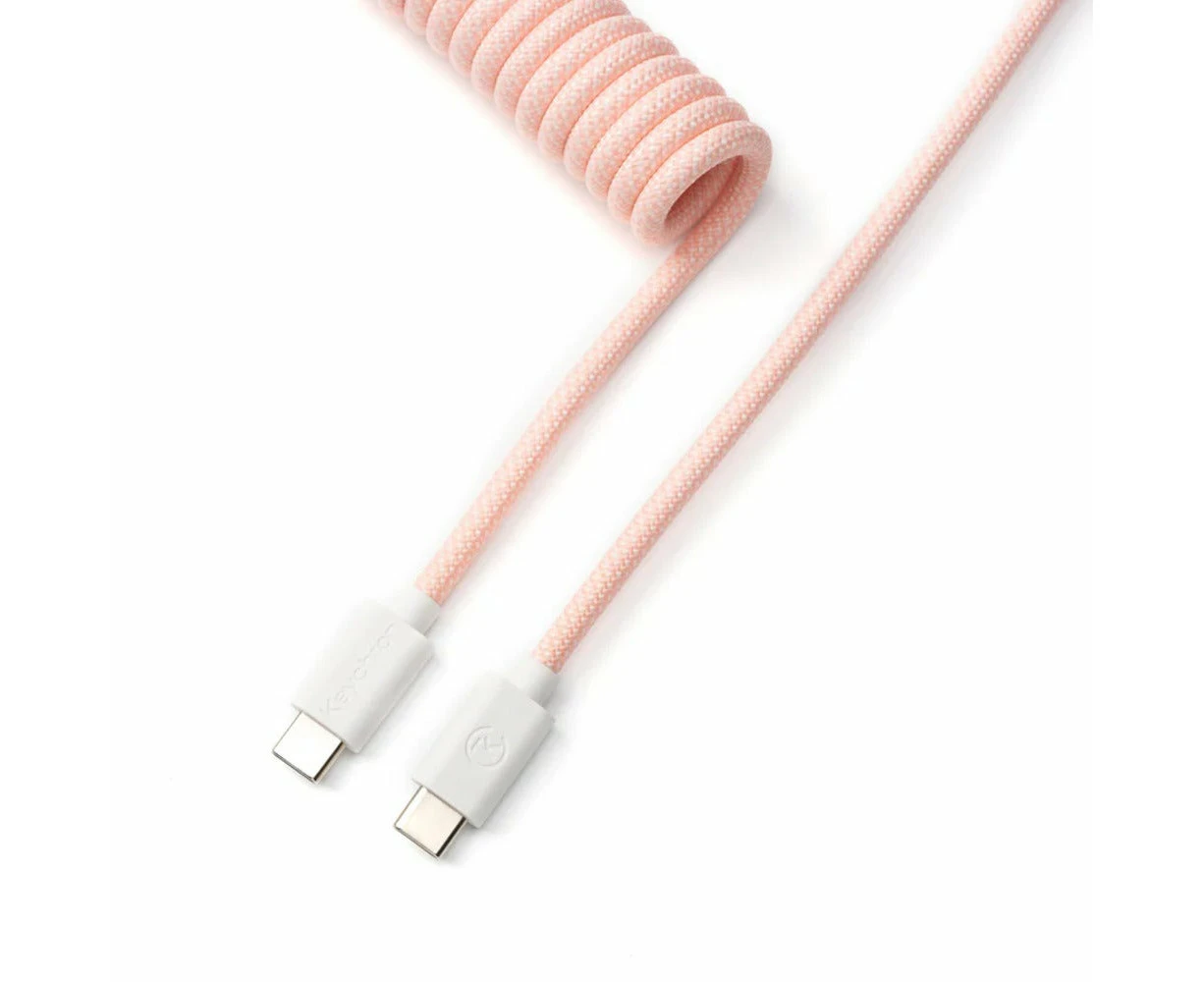 Keychron Coiled Aviator Cable (Light Pink / Straight)